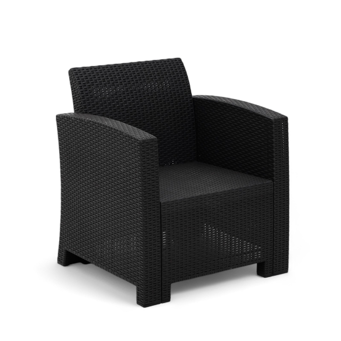 Набор садовой мебели Бора, Дуо, два кресла + стол, антрацит Набор садовой мебели Бора, Дуо, два кресла + стол, антрацит