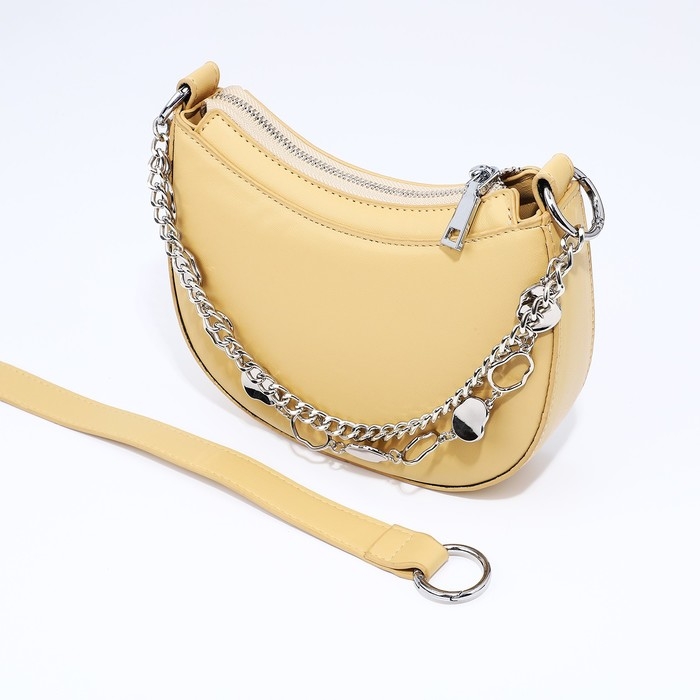 Сумка-багет на молнии, цвет жёлтый Сумка-багет на молнии, цвет жёлтый