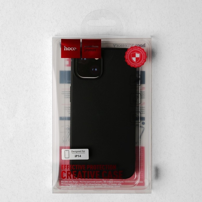 Чехол Hoco для телефона iPhone 14, TPU, усиленное окно под камеру, чёрный Чехол Hoco для телефона iPhone 14, TPU, усиленное окно под камеру, чёрный