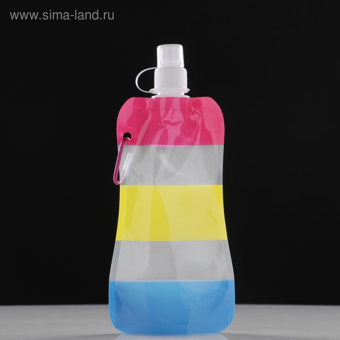 Фляжка для воды, 450 мл,  Фляжка для воды, 450 мл, "Радуга", 26 х 12 см, микс