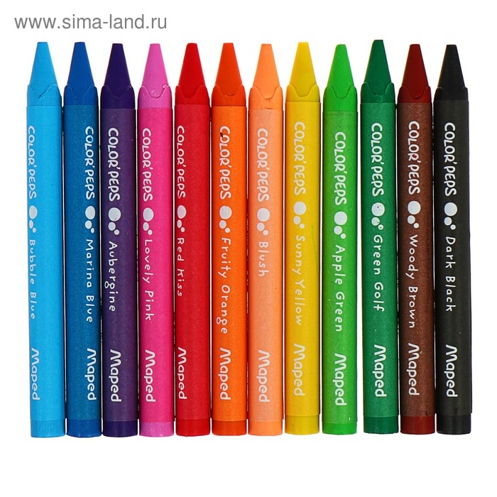 Мелки восковые 12 цветов, Maped Color Peps Wax Мелки восковые 12 цветов, Maped Color Peps Wax