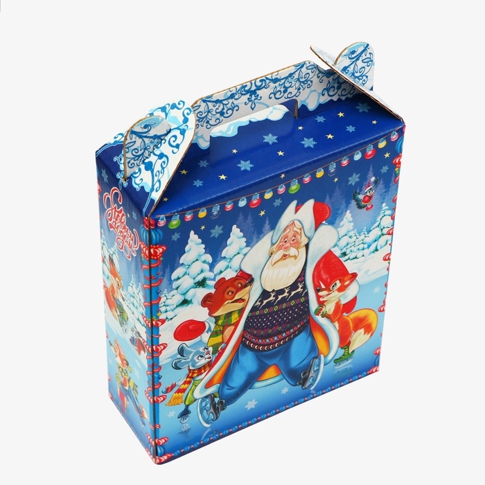 Новый год. Подарочная коробка новогодняя Подарок Новый год. Подарочная коробка новогодняя Подарок "Зимние забавы" 16,8 х 7 х 25 см.