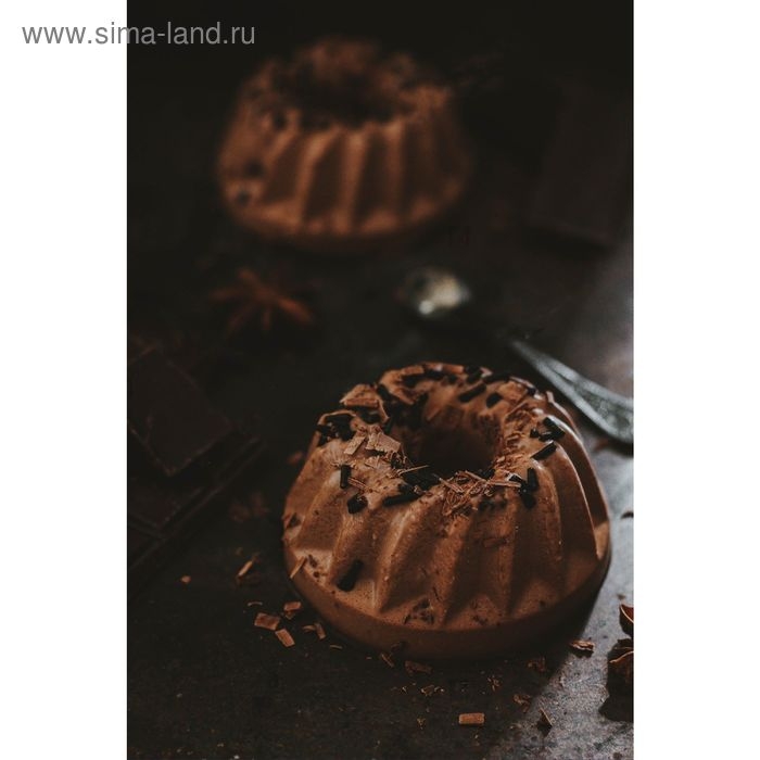 Форма для выпечки Доляна &laquo;Немецкий кекс&raquo;, силикон, 17&times;17 см, 4 ячейки, цвет розовый