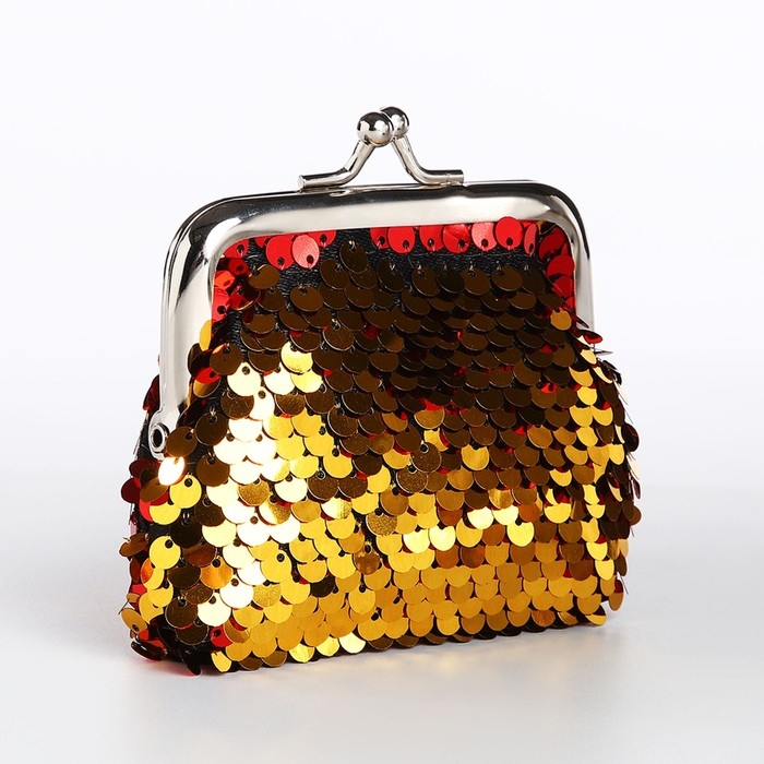 Кошелёк на фермуаре, цвет красный/золотой