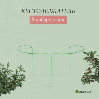 Кустодержатель, d = 30 см, h = 80 см, ножка d = 0,3 см, металл, набор 2 шт., зелёный, Greengo