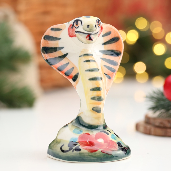 Сувенир Сувенир "Кобра", большая, гжель, цвет, 11х7 см