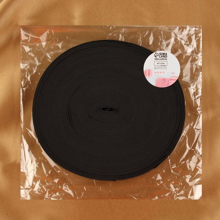 Резинка вязаная, 30 мм, 25 ± 2 м, цвет чёрный Резинка вязаная, 30 мм, 25 ± 2 м, цвет чёрный