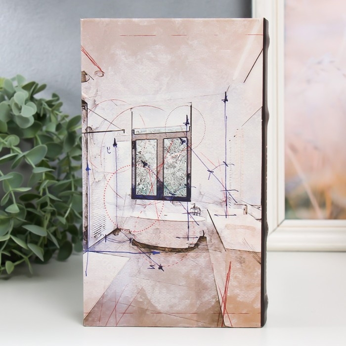 Сейф-книга дерево кожзам "Архитектурные проекты и концепции" 21х13х5 см