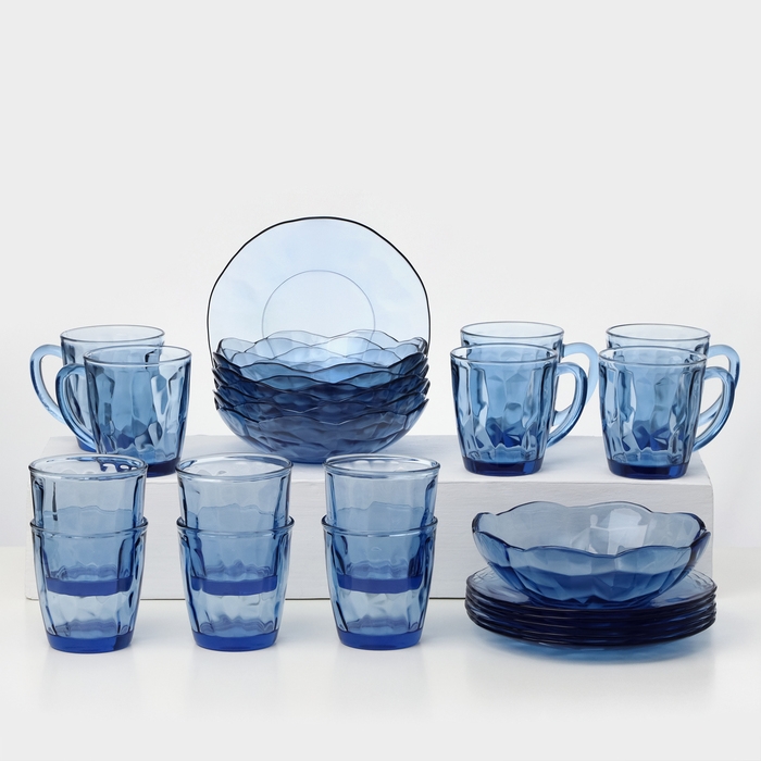 Набор стеклянной посуды FANCY DIAMOND, 25 предметов Набор стеклянной посуды FANCY DIAMOND, 25 предметов