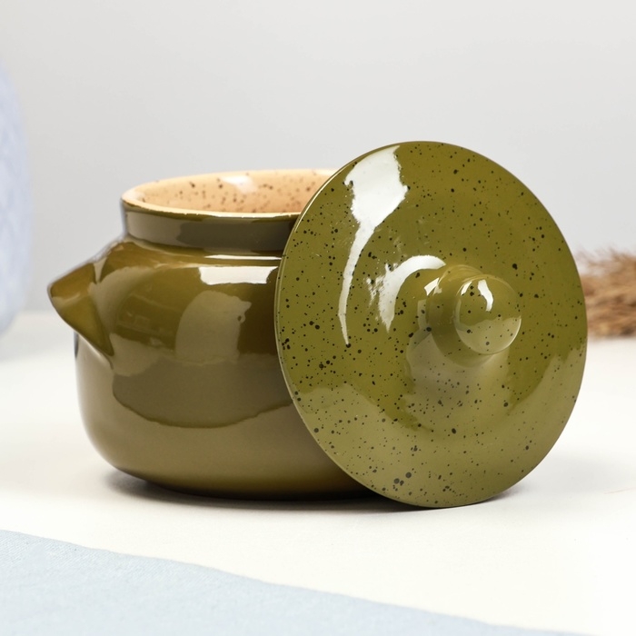 Горшок керамический для запекания  Горшок керамический для запекания "Новарусса" №5, 0,5л / 14х12см, оазис