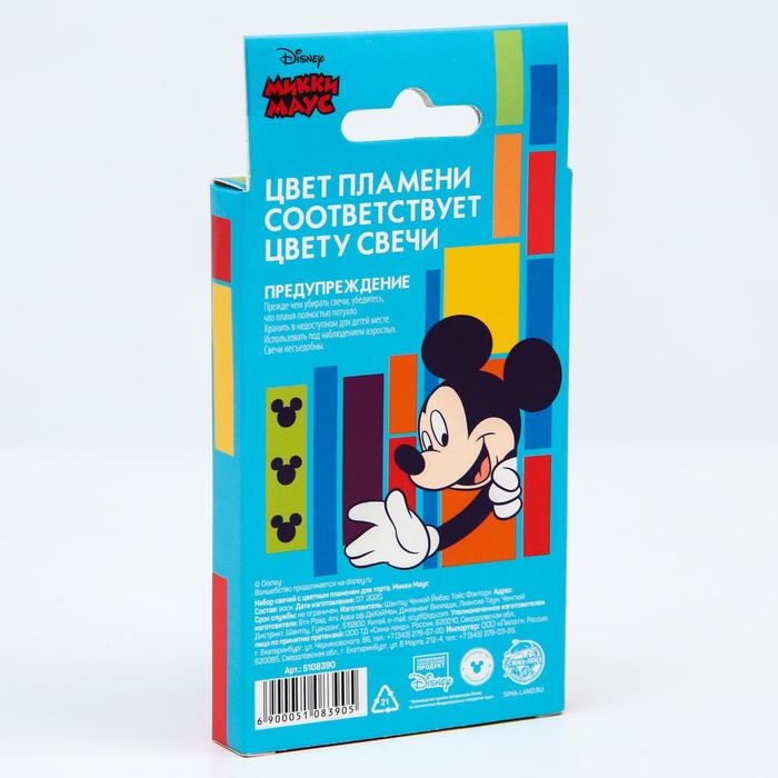 Набор свечей в торт 6 штук, с цветным пламенем, Микки Маус Набор свечей в торт 6 штук, с цветным пламенем, Микки Маус