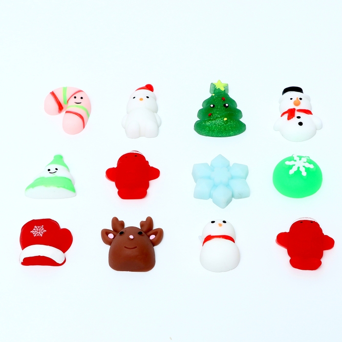 Новогодняя антистресс сквиш мялка «Новый год», в банке, цвета МИКС Новогодняя антистресс сквиш мялка «Новый год», в банке, цвета МИКС