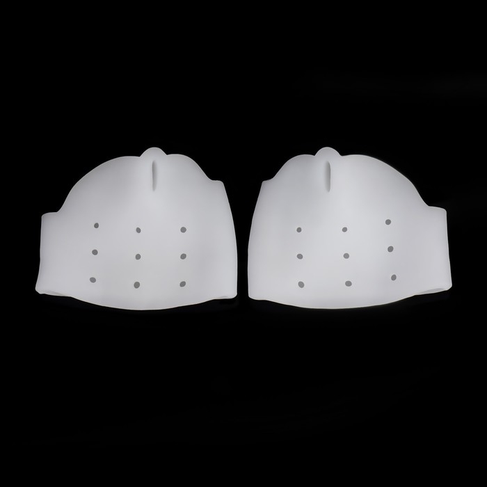 Корректоры - разделители для пальцев ног, на манжете, дышащие, 1 разделитель, силиконовые, 8 × 6,5 см, пара, цвет белый Корректоры - разделители для пальцев ног, на манжете, дышащие, 1 разделитель, силиконовые, 8 × 6,5 см, пара, цвет белый