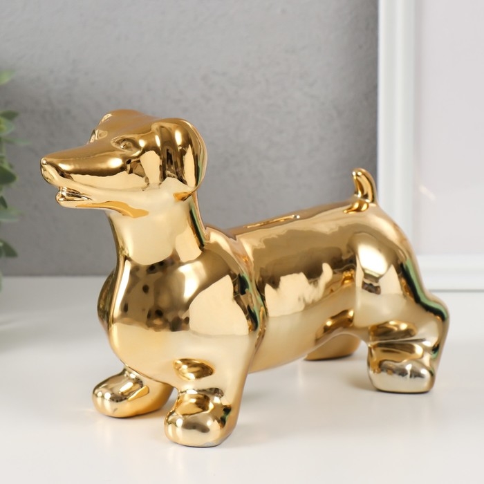 Копилка керамика Копилка керамика "Такса золотая" 24,510,5х16,5 см