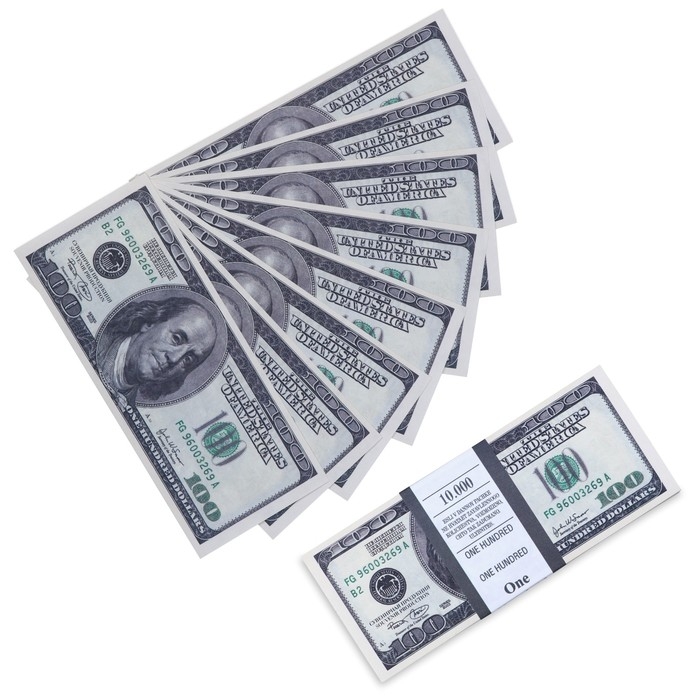Пачка купюр Пачка купюр "100 долларов" старого образца,зеленый цвет