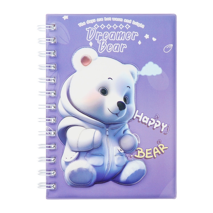 Записная книжка подарочная на гребне 80л,линия, цветной блок,обложка ПВХ 3D Мишка(17,6х13,5см) 105 Записная книжка подарочная на гребне 80л,линия, цветной блок,обложка ПВХ 3D Мишка(17,6х13,5см) 105