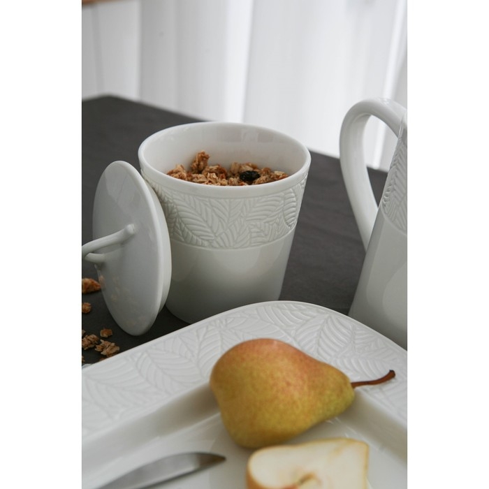 Банка для хранения сыпучих продуктов Magistro Сrotone, 600 мл, 12,5&times;15,4 см, фарфоровая, цвет белый