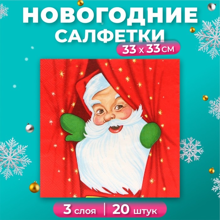 Новогодние салфетки бумажные Home Collection Сlassic «Новогоднее представление», 3 слоя, 33х33 см, 20 шт Новогодние салфетки бумажные Home Collection Сlassic «Новогоднее представление», 3 слоя, 33х33 см, 20 шт