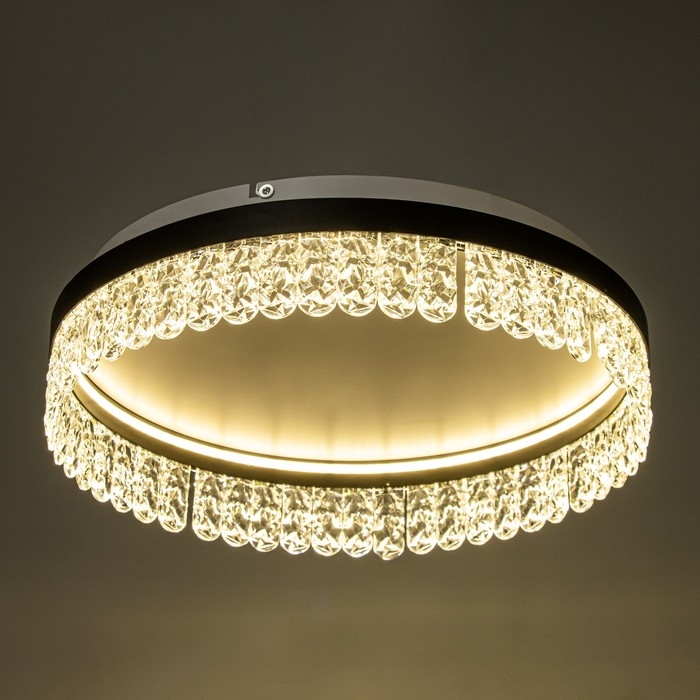 Люстра Люстра "Бахрома" LED 63Вт 3000-6000К черное золото 50х50х12смсм