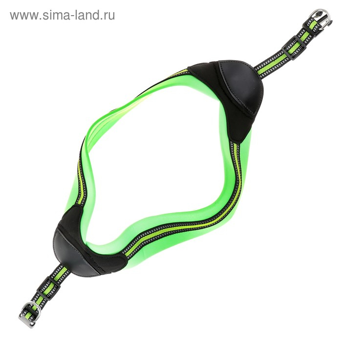 Шлейка супермягкая со светоотражающей прошивкой, обхват 48-54 см, зелёная Шлейка супермягкая со светоотражающей прошивкой, обхват 48-54 см, зелёная
