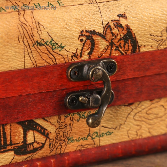 Шкатулка дерево сундучок "Карта странника" 10,5х15х9 см