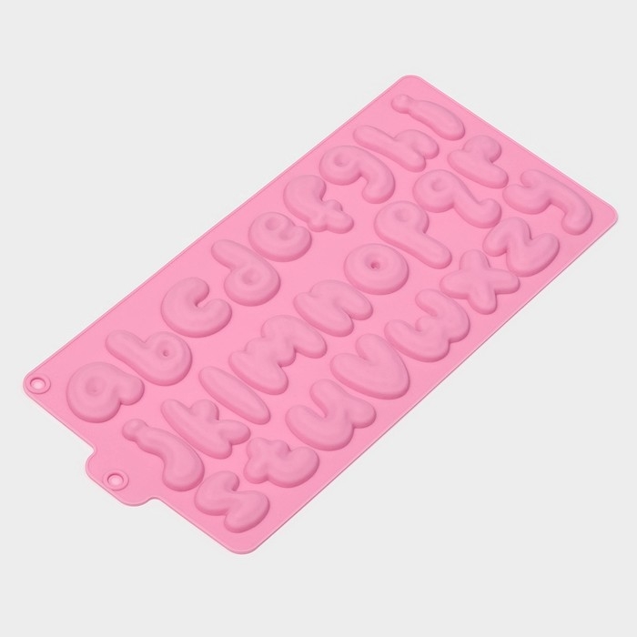 Форма для кондитерских украшений Доляна «Алфавит английский», силикон, 33,5×16,3 см, 26 ячеек (h=4 см), цвет МИКС Форма для кондитерских украшений Доляна «Алфавит английский», силикон, 33,5×16,3 см, 26 ячеек (h=4 см), цвет МИКС