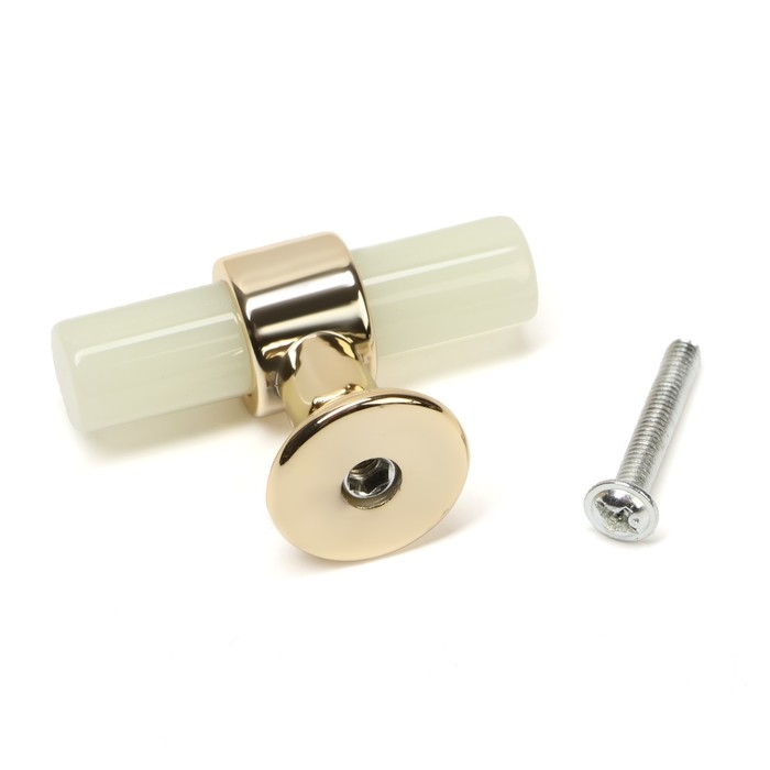 Ручка кнопка CAPPIO PK106, D=12 мм, пластик, цвет фосфор/золото Ручка кнопка CAPPIO PK106, D=12 мм, пластик, цвет фосфор/золото