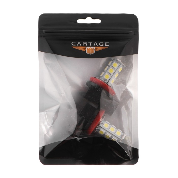 Автолампа светодиодная H11, 12 В, 18 SMD-5050, свет белый, набор 2 шт Автолампа светодиодная H11, 12 В, 18 SMD-5050, свет белый, набор 2 шт