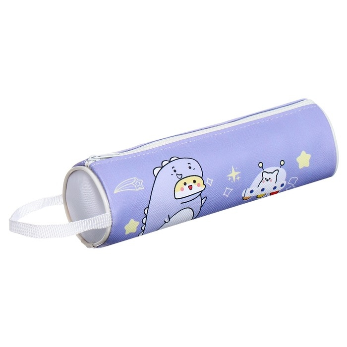 Пенал-тубус школьный на молнии Пенал-тубус школьный на молнии "Динозаврик" Calligrata, сиреневый