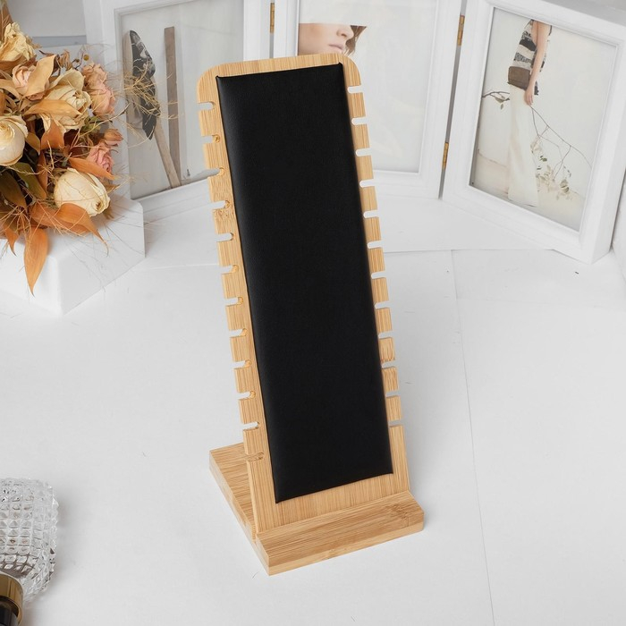 Подставка под цепочки, на 12 мест , 10×10×27, цвет чёрный Подставка под цепочки, на 12 мест , 10×10×27, цвет чёрный