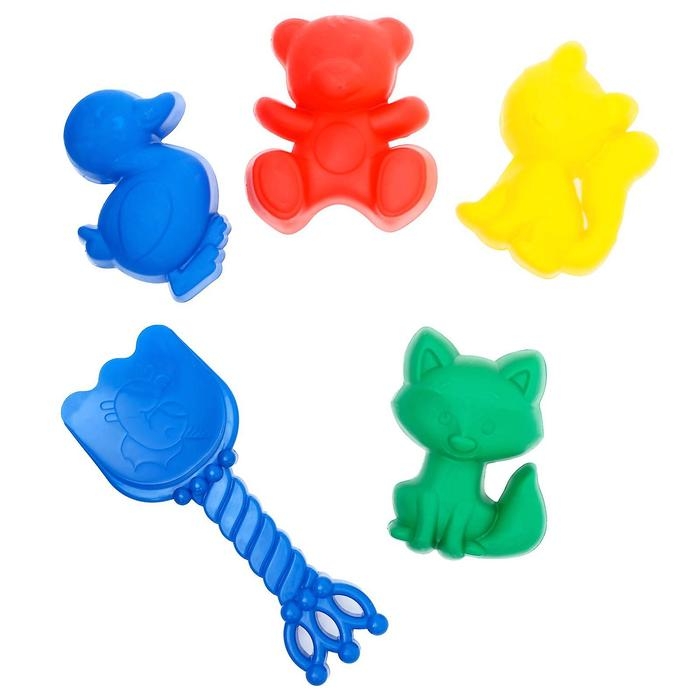 Набор для игры в песке №103: 4 формочки, совок с короной, МИКС Набор для игры в песке №103: 4 формочки, совок с короной, МИКС