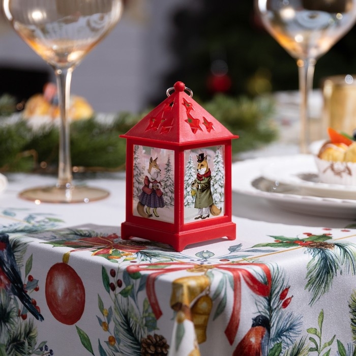 Светодиодная фигура «Красный фонарь с лисами» 6.3 × 12 × 6.3 см, пластик, батарейки AG13х3 (в комплекте), свечение тёплое белое