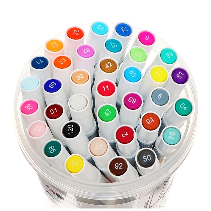 Набор маркеров профессиональных 36 цветов, скошенный наконечник Набор маркеров профессиональных 36 цветов, скошенный наконечник