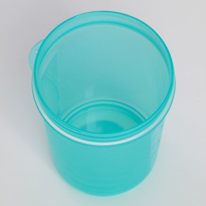 Шейкер спортивный с чашей под протеин, фиолетово-голубой, 500 мл Шейкер спортивный с чашей под протеин, фиолетово-голубой, 500 мл