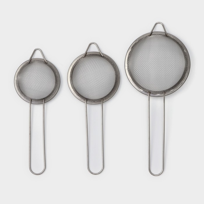 Набор сит Доляна, 3 шт, d=7 см, 8 см, 10 см Набор сит Доляна, 3 шт, d=7 см, 8 см, 10 см