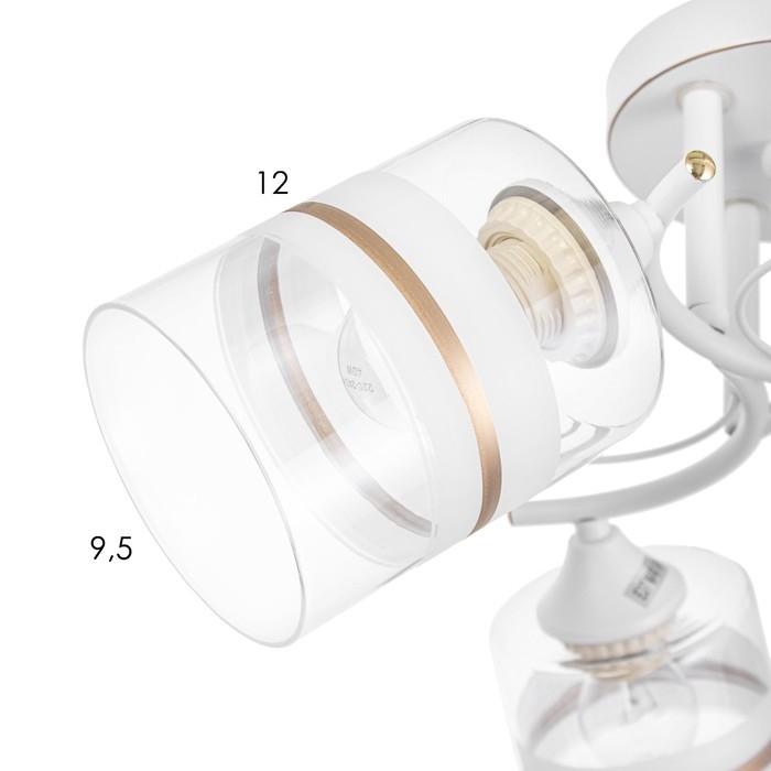 Люстра Люстра "Мия" 3х60Вт Е27 Белый, золото 52х18х24см