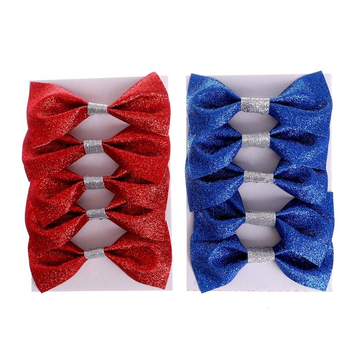 Новогодний декор на ёлку «Бантики» набор 5 шт., цвет МИКС Новогодний декор на ёлку «Бантики» набор 5 шт., цвет МИКС