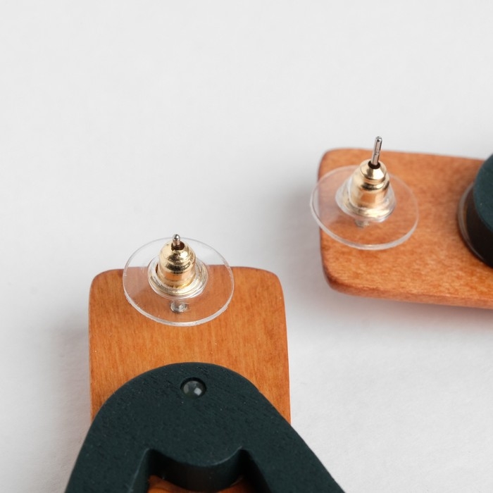 Серьги «Ваканда» неровный овал, цвет зелёно-коричневый Серьги «Ваканда» неровный овал, цвет зелёно-коричневый