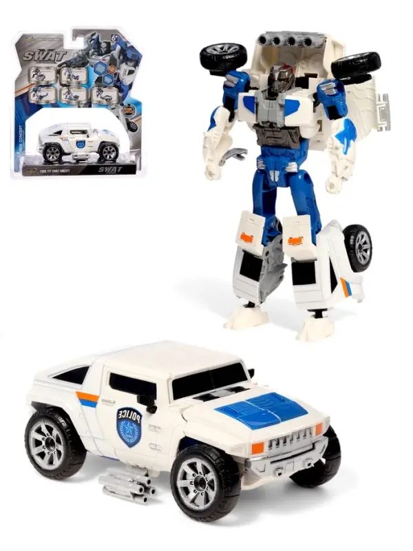 Робот &laquo;Полицейский внедорожник&raquo;, с металлическими элементами, трансформируется