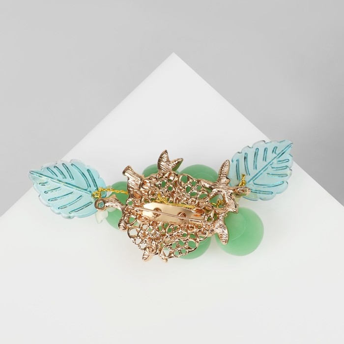 Брошь «Цветы» в дуэте, цвет зелёный в золоте Брошь «Цветы» в дуэте, цвет зелёный в золоте