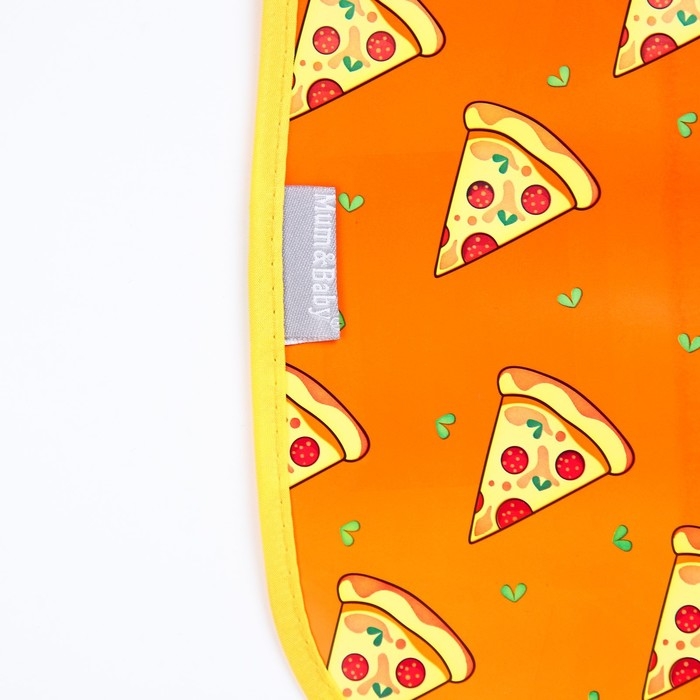 Нагрудник для кормления «Pizza» непромокаемый на липучке, с карманом Нагрудник для кормления «Pizza» непромокаемый на липучке, с карманом
