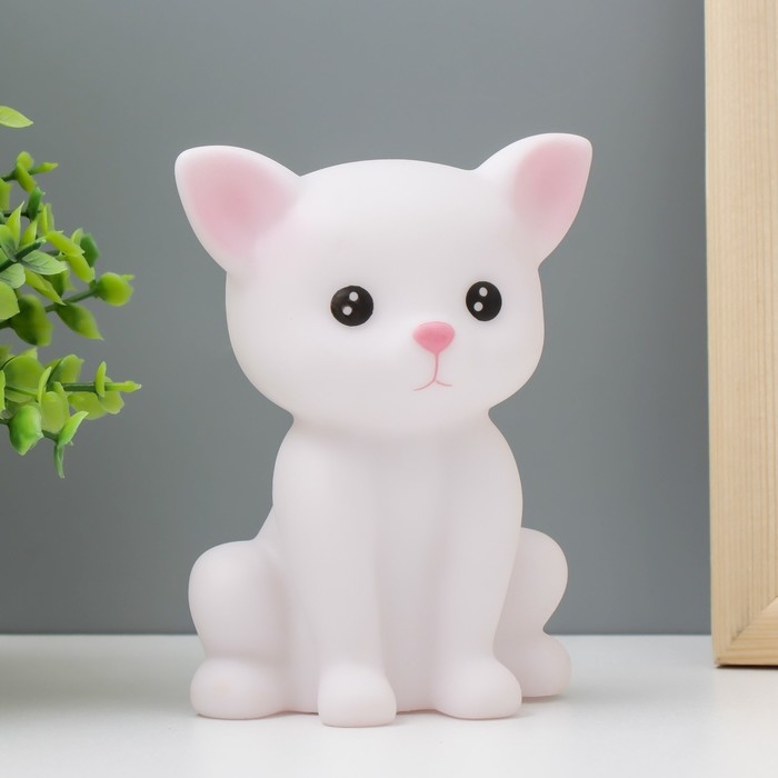 Ночник Ночник "Котёнок" LED от батареек 3хLR44 белый 6х9х12 см RISALUX