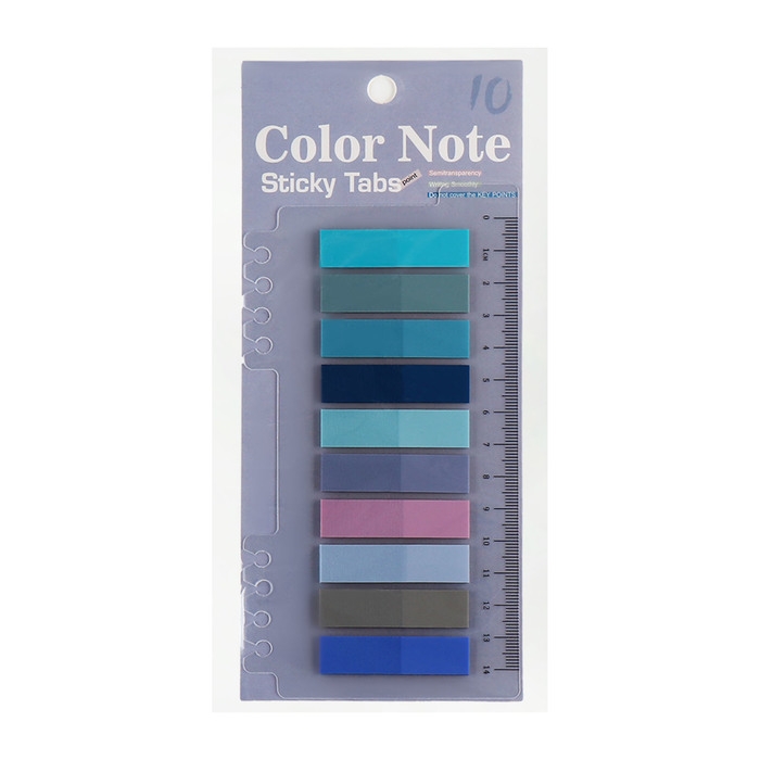 Блок-закладки с липким краем пластик 20л х 10 цветов пастель синяя, 12мм х 45мм Блок-закладки с липким краем пластик 20л х 10 цветов пастель синяя, 12мм х 45мм