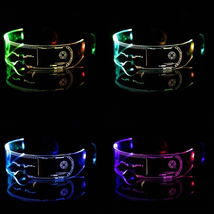 Светодиодные очки для вечеринки, батарейки CR2032х2, свечение мульти (RGB) Светодиодные очки для вечеринки, батарейки CR2032х2, свечение мульти (RGB)