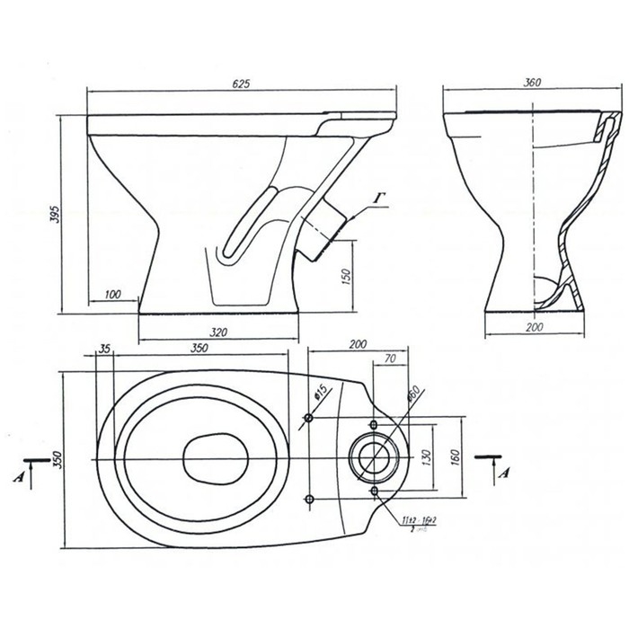 Унитаз компакт ЛЗСФ Унитаз компакт ЛЗСФ "Оптима Стандарт", нижняя подводка, сиденье, кнопка хром
