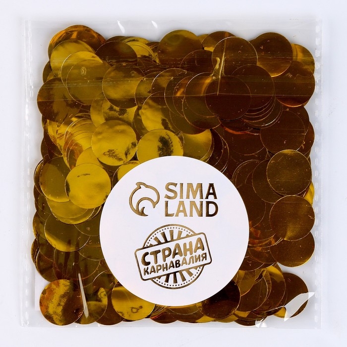 Наполнитель для шара «Конфетти круг», 1,5 см, фольга, цвет золотой, 10 г Наполнитель для шара «Конфетти круг», 1,5 см, фольга, цвет золотой, 10 г