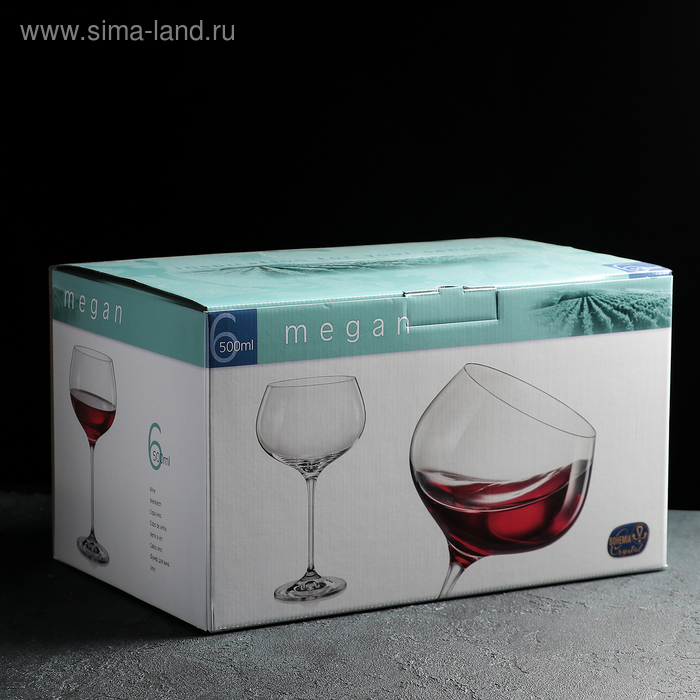 Набор бокалов для вина Bohemia Crystal &laquo;Меган&raquo;, 500 мл, 6 шт