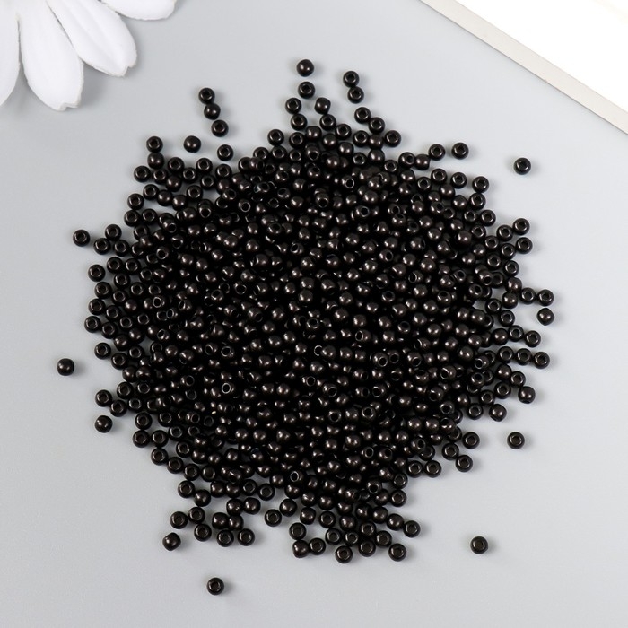 Набор бусин Набор бусин "Рукоделие" пластик, диаметр 3 мм, 25 гр, черный