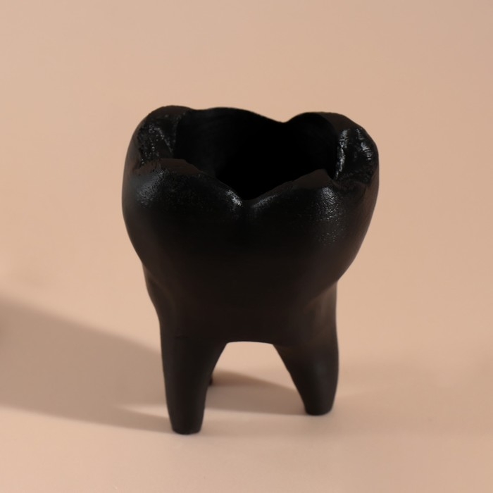 Подсвечник "Зуб" высота 9,5, 7,5*6,5 см черный