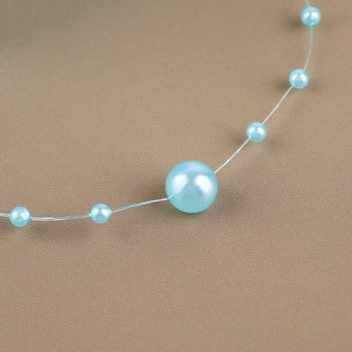 Жемчуг на леске, 3/8 мм, 9 ± 0,5 м, цвет голубой Жемчуг на леске, 3/8 мм, 9 ± 0,5 м, цвет голубой